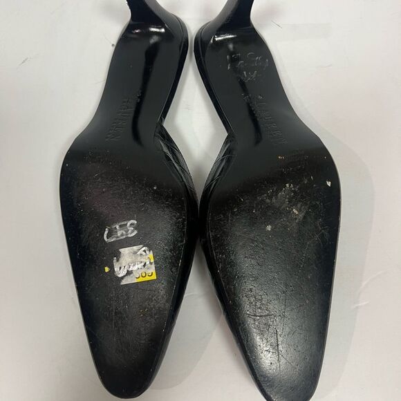 Ralph Lauren Black Croc-Embossed kitten heels - Picture 5 of 6